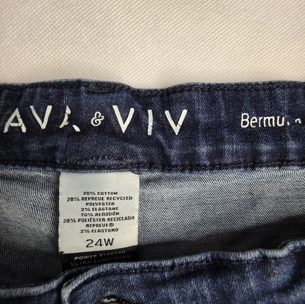 Ava & Viv 24W Bermuda Denim Shorts Stretch Summer Casual AT-2491